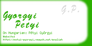 gyorgyi petyi business card