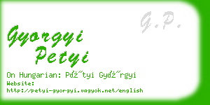 gyorgyi petyi business card